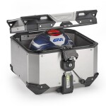 Obkev42A stříbrný horní kufr Givi Trekker Outback Evo hliníkový (Monokey topcase), bez zámku, 42 l.