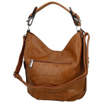 Stylová dámská koženková kabelka na rameno Tripa, hnědá