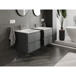 MEXEN/S - Orio koupelnová skříňka 50 cm s umyvadlem Vela, 2 zásuvky, grafit mat/bílá mat 91A10-05047-2-BFF66-W23M01