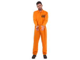 Kostým vězeň odsouzenec oranžový XS