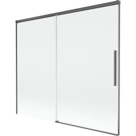 MEXEN/S - Rox vanová zástěna 2-křídlová posuvná 180 x 150, transparent, grafit kartáčovaná 8C9-180-001-66-00