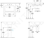 VILLEROY & BOCH - Subway 2.0 Umyvadlo s přepadem, 650x470 mm, alpská bílá 71136501