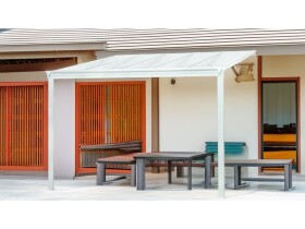 Hliníková pergola LanitPlast Wall 33 FSX bílá + čirý PC