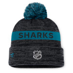 Fanatics Pánská zimní čepice San Jose Sharks NHL Authentic Pro Rink Beanie Cuff With POM