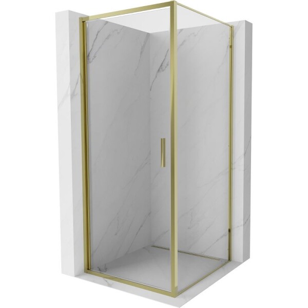 MEXEN/S - Exo sprchový kout dveře křídlové 75 x 75, transparent, zlato 817-075-075-50-00