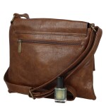 Trendy dámská koženková crossbody kabelka Mitta, tmavě hnědá