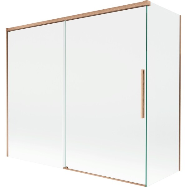 MEXEN/S - Rox vanová zástěna 2-křídlová posuvná 180 + 80 x 150, transparent, měď kartáčovaná 8C9-180-080-65-00
