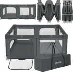 LIONELO Dětská ohrádka Florence Easy Fold Grey Graphite / 150 x 180 cm / 0-48 měsíců / skládací (LO-FLORENCE EASY FOLD GREY GRAPHITE)