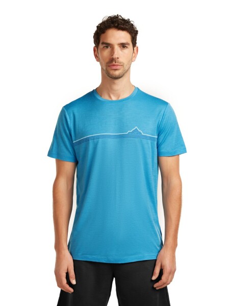 Pánské merino triko s krátkým rukávem ICEBREAKER Mens 150 Tech Lite SS Tee Range Stripes, Arctic velikost: XXL