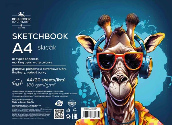 Skicák Koh‑i‑Noor A4 20 listů 180 g/m²