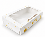Cake star vánoční krabice bílo-zlatá s laminací M 35x20x6cm