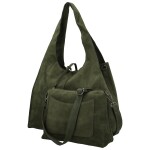 Trendy dámský koženkový set kabelek Eudosia, tmavě zelený