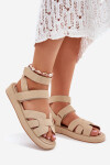 Dámské sandály se suchými zipy béžové Uvissa 37