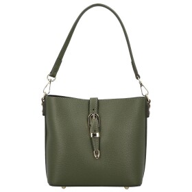 Luxusní dámská kožená kabelka na rameno Bertha, tmavě zelená