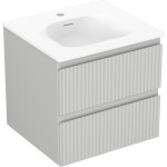 MEXEN/S - Rivel koupelnová skříňka 50 cm s umyvadlem Vela, 2 zásuvky, reliéf , šedá mat/bílá mat 91A20-05047-2-BFF62-W23M01