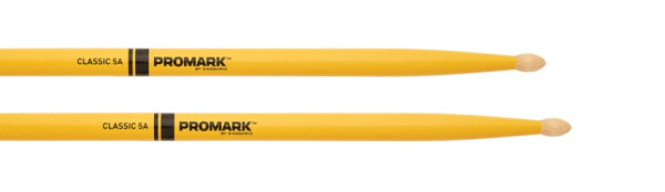 Pro-Mark TX5AW-YELLOW Classic 5A Painted Hickory Wood Tip - Promark Yellow