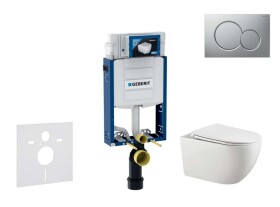 GEBERIT - Kombifix Set předstěnové instalace, klozetu Gaia a sedátka softclose, tlačítko Sigma01, lakovaný matný chrom SANI15CA1125