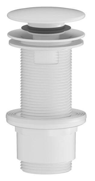 SAPHO - Umyvadlová výpust 5/4“, click-clack, velká zátka, 10-80, ABS/bílá mat CV1132WM