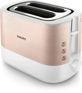 Philips Viva Collection HD2638/11 růžové zlato, bílá / Topinkovač / 950 W / 7 úrovní / rozmrazování / aut. vypnutí (HD2638/11)
