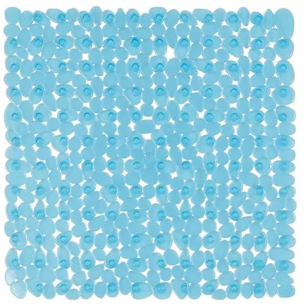 Spirella RIVERSTONE modrá / Protiskluzová podložka do sprchy / PVC / 54 x 54 cm