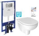 JIKA předstěnový instalační 8 cm systém bez tlačítka + WC JIKA LYRA PLUS RIMLESS + SEDÁTKO DURAPLAST SLOWCLOSE H894652 X LY2