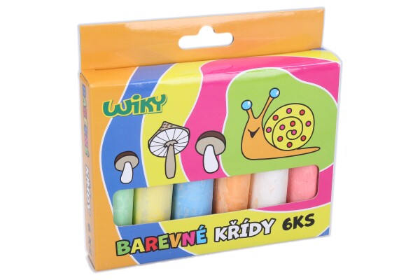 Křídy chodníkové barevné 6ks