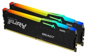 Kingston Fury Beast Black RGB 16GB (2x 8GB) DDR5 5600MHz / CL40 / DIMM / ECC / XMP (KF556C40BBAK2-16)