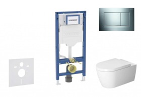 GEBERIT - Duofix Set předstěnové instalace, klozetu ME by Starck a sedátka softclose, tlačítko Sigma30, lesklý chrom/matný chrom SANI11CP1113