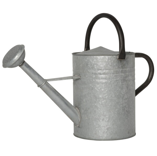 Ib Laursen Zahradní konev Black Handles 11 l, stříbrná barva, kov