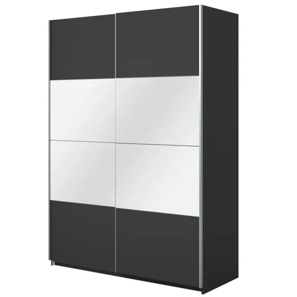 Skříň 150 cm Beta 55 černá/zrcadlo