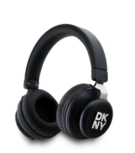 Rozbaleno - DKNY PU Leather Stack Logo černá / Bezdrátová Sluchátka / BT 5.3 / 32 h výdrž / USB-C / rozbaleno (57983120024.Rozbaleno)
