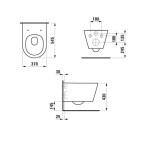 Laufen - Kartell Závěsné WC, Rimless, LCC, matná bílá H8213314000001