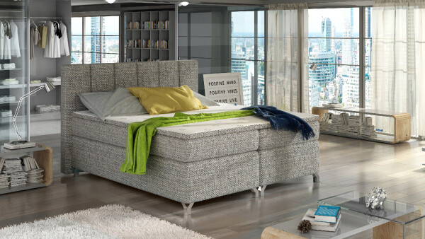 Boxspring Basilio Rozměr: 180 x 200 cm, látka: Berlin 01, Varianta: S LED osvětlení