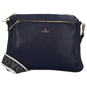 Trendy dámská koženková crossbody kabelka Chiara, tmavě modrá