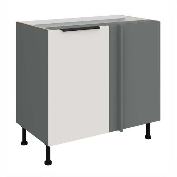 Spodní rohová skříňka Aria ANT 105 ND 1F BB Barva korpusu: Antracit, Barva dvířek: WH - Crystal white AFM