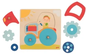 GOKI Dřevěné puzzle Traktor