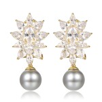 Náušnice Swarovski Elements Sasha - perla, Bílá/čirá