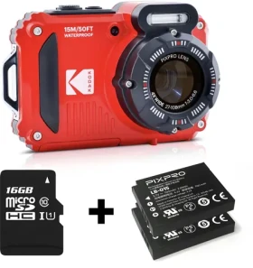 KODAK WPZ2 červená Special Pack / Fotoaparát / 2.7" LCD / 16 MPix BSI CMOS / 4x optický zoom / SD (WPZ2 RED SPECIAL PACK)