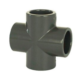 Aquaram PVC tvarovka - kříž 63 mm, DN=63 mm, d=76 mm, lepení / lepení