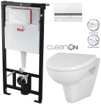 ALCADRAIN Sádromodul - předstěnový instalační systém s bílým/ chrom tlačítkem M1720-1 + WC CERSANIT CLEANON PARVA + SEDÁTKO AM101/1120 M1720-1 PA1