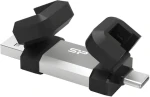 Silicon Power Mobile C51 128GB stříbrná / Flash disk / USB-A / USB-C 3.2 (SP128GBUC3C51V1S)