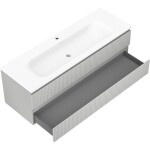 MEXEN/S - Rivel koupelnová skříňka 140 cm s umyvadlem Vela, 2 zásuvky, reliéf , šedá mat/bílá mat - 91A20-14047-2-BFF62-W23M0 91A20-14047-2-BFF62-W23M01