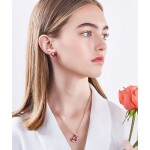 Souprava náhrdelníku a náušnic Swarovski Elements Amorita - srdíčka, Růžová 45 cm + 5 cm (prodloužení)
