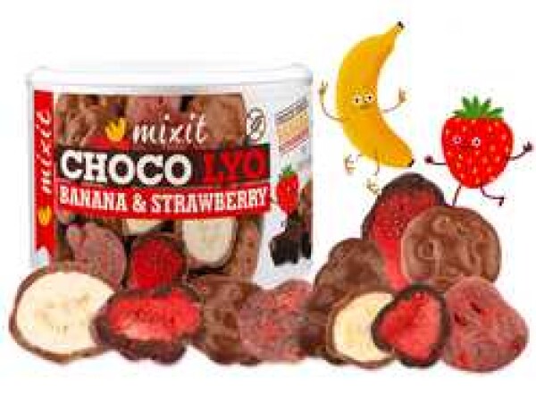 Mixit Křupavé banánky a jahody v čokoládě 150 g