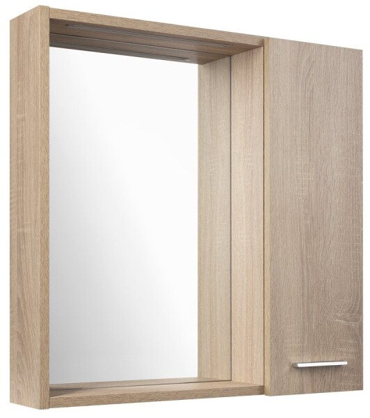 AQUALINE - ZOJA/KERAMIA FRESH STRIP galerka s LED osvětlením, 60x60x14cm, pravá, dub platin 45028S