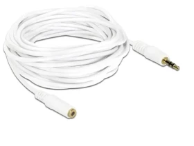 Delock prodlužovací kabel Stereo Jack 3.5 mm 3 pin samec samice 5 m bílá (83771-D)