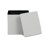 Taburet s úložným prostorem, krémová manšestrová látka