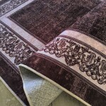 DumDekorace Elegantní hnědý koberec s ornamentálním okrajem Šířka: 160 cm | Délka: 220 cm