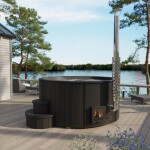 Koupací sud Hot tub DLX 200cm Black edition + LED + bubble systém + thermokryt