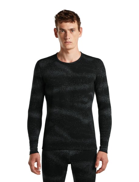 Pánské merino triko dlouhý rukáv ICEBREAKER Mens Merino 260 Tech Vertex LS Crewe Chillwav, Black/Obsidian/J velikost: M
